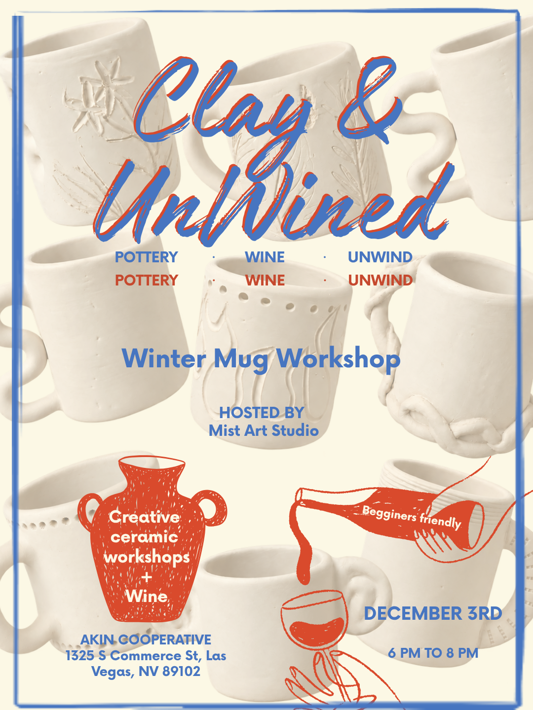 Clay & UnWined: Winter Mug Workshop