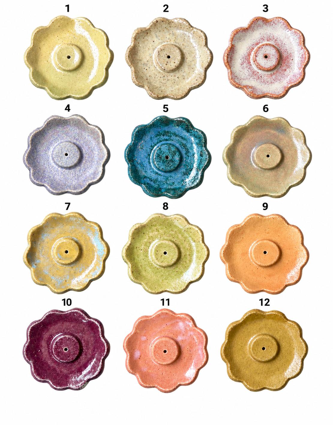 Scalloped Ceramic Incense Holder