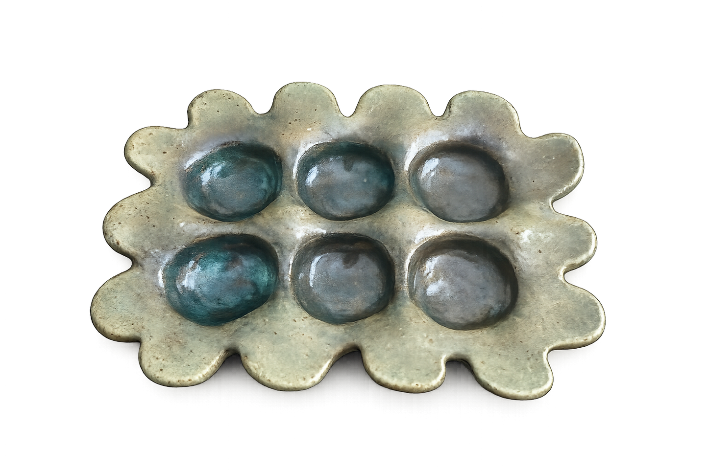Handmade Ceramic Egg Holder & Multi-Use Tray