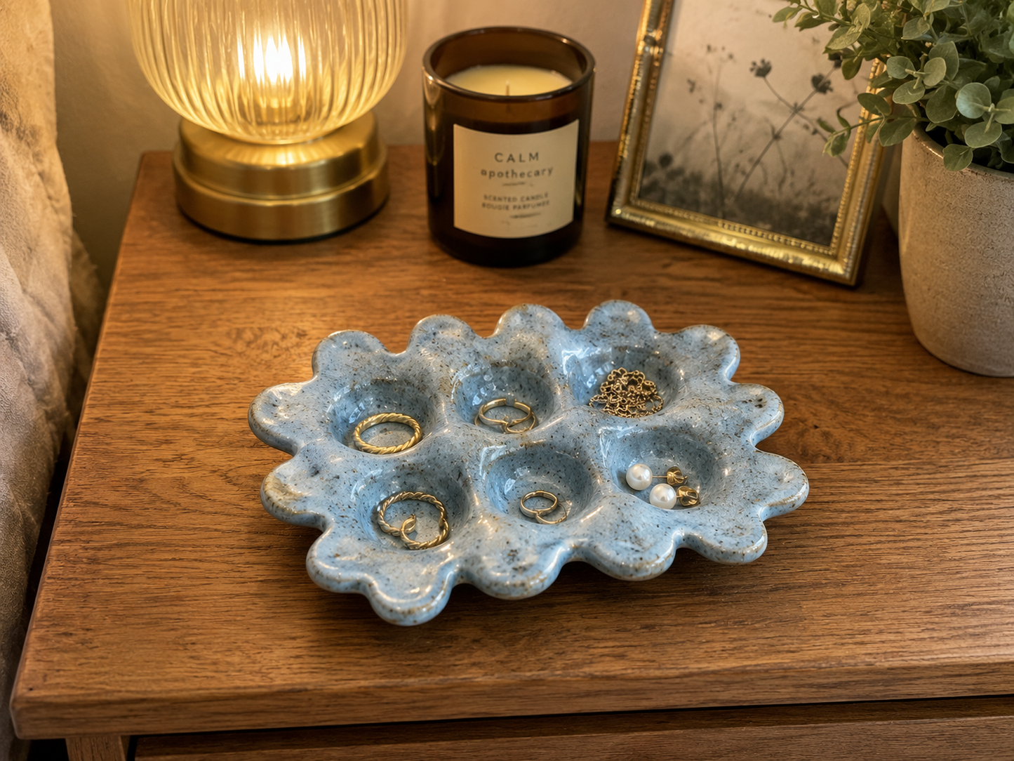 Handmade Ceramic Egg Holder & Multi-Use Tray
