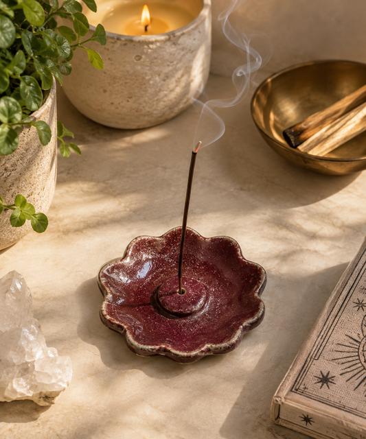 Scalloped Ceramic Incense Holder