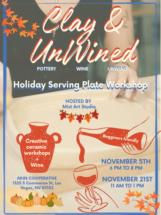 Clay & UnWined: Holiday Serving Plate Workshop