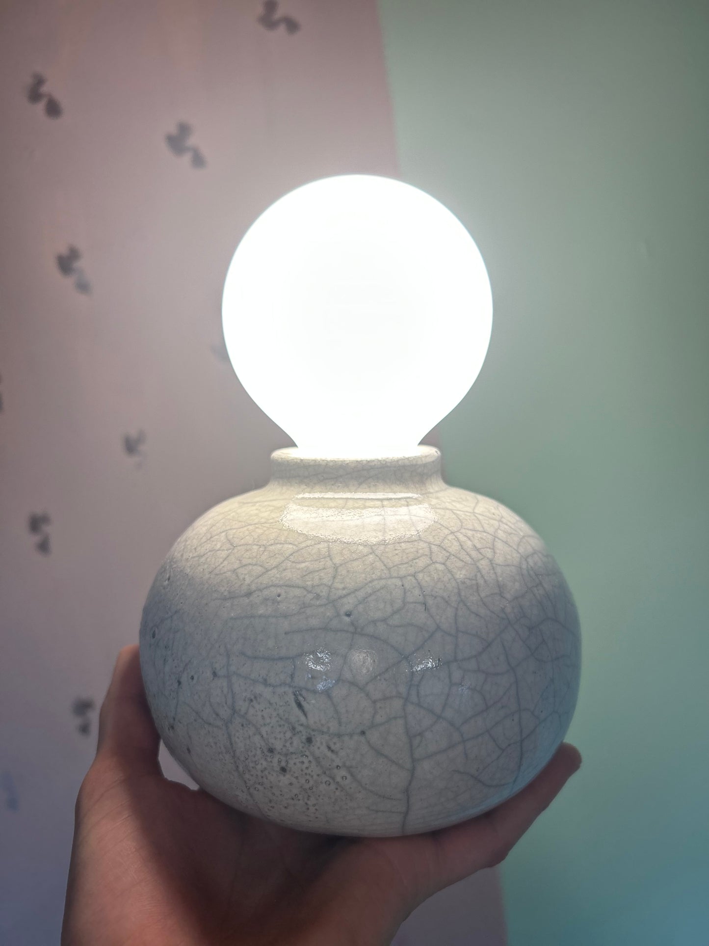 Raku Ball Lamp